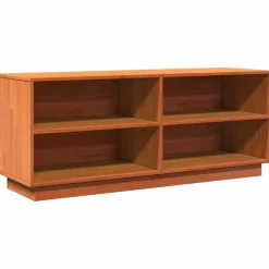 vidaXL Zapatero madera maciza de pino marrón cera 110x34x45 cm Marr&oacute;n cera Online