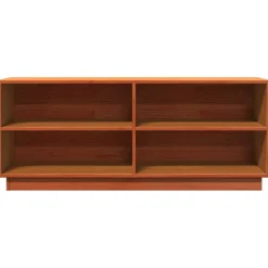 vidaXL Zapatero madera maciza de pino marrón cera 110x34x45 cm Marr&oacute;n cera Online