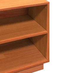 vidaXL Zapatero madera maciza de pino marrón cera 110x34x45 cm Marr&oacute;n cera Online