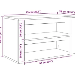 vidaXL Productos Del Hogar-Zapatero 75 x 35 x 45 cm Madera contrachapada