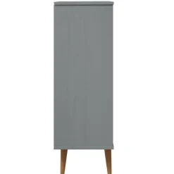 vidaXL Zapatero MOLDE madera maciza de pino 59,5x35x103 cm Gris Best