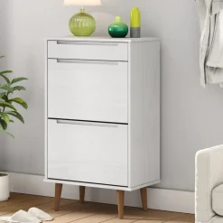 vidaXL Productos Del Hogar-Zapatero MOLDE madera maciza de pino 59,5x35x103 cm