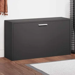 vidaXL Zapatero 80x24x45 cm madera de ingeniería Negro Outlet