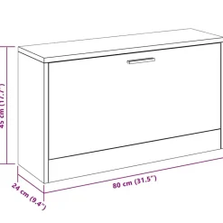vidaXL Zapatero 80x24x45 cm madera de ingeniería Negro Outlet