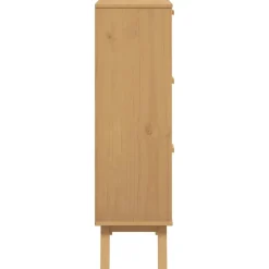 vidaXL Productos Del Hogar-Zapatero OLDEN madera maciza de pino marrón 55x35x120 cm