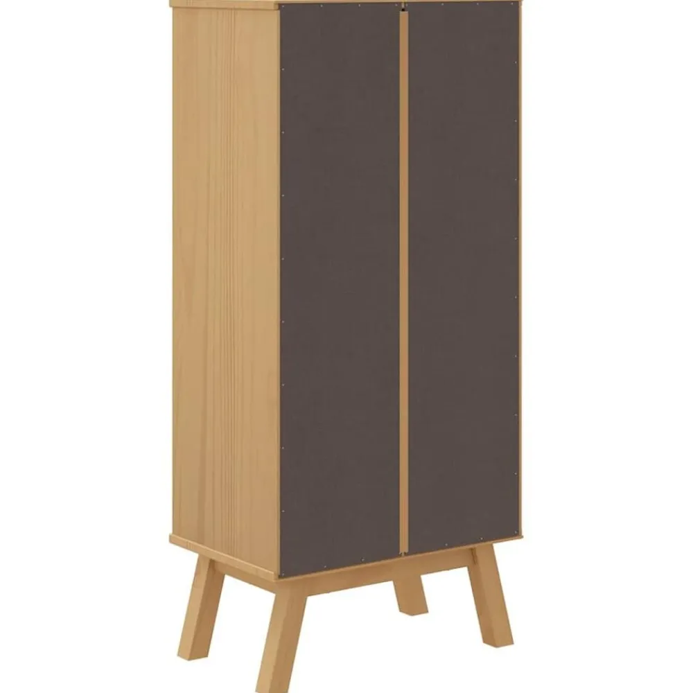 vidaXL Productos Del Hogar-Zapatero OLDEN madera maciza de pino marrón 55x35x120 cm