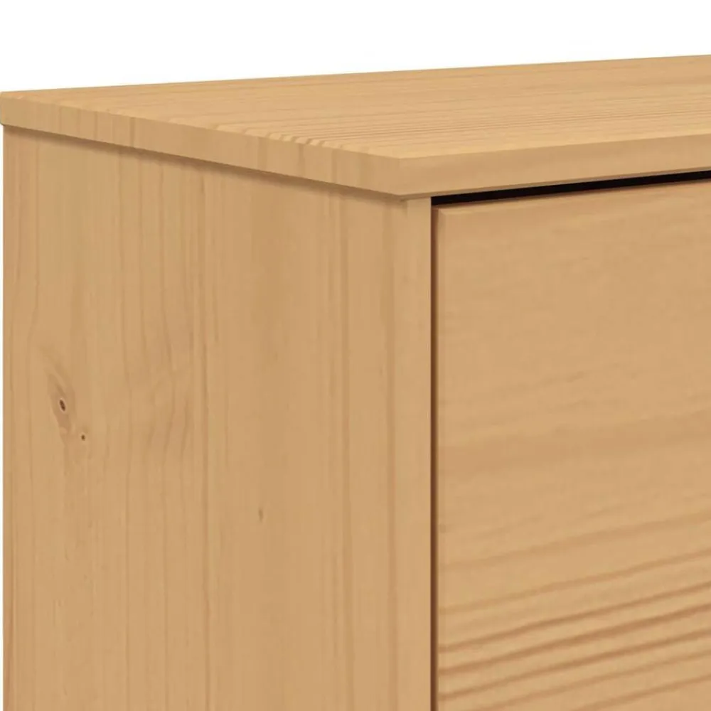 vidaXL Productos Del Hogar-Zapatero OLDEN madera maciza de pino marrón 55x35x120 cm