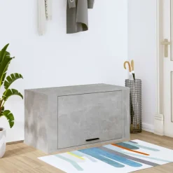 vidaXL Productos Del Hogar-Zapatero pared contrachapada gris hormigón 70x35x38 cm