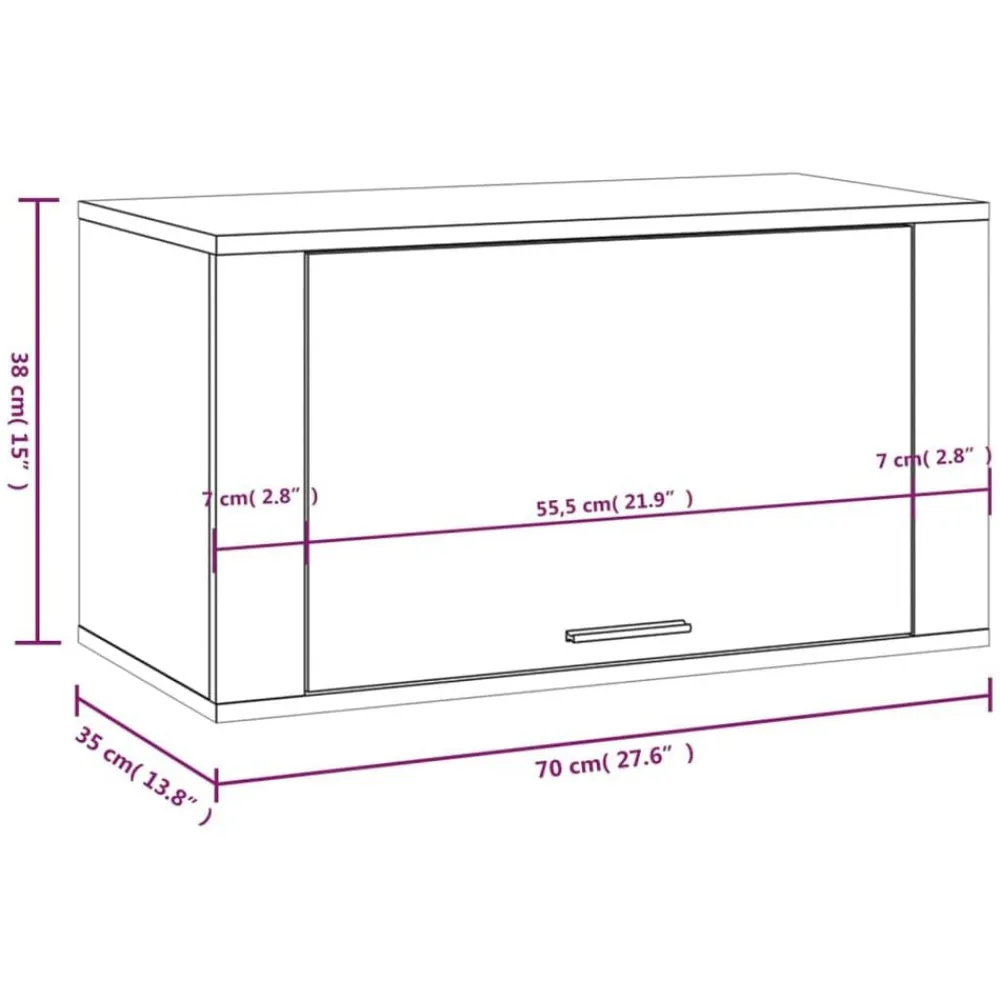 vidaXL Productos Del Hogar-Zapatero pared contrachapada gris hormigón 70x35x38 cm