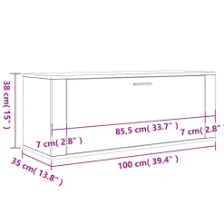 vidaXL Productos Del Hogar-Zapatero pared contrachapada 100x35x38 cm