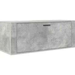 vidaXL Productos Del Hogar-Zapatero pared contrachapada gris hormigón 100x35x38 cm