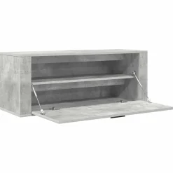 vidaXL Productos Del Hogar-Zapatero pared contrachapada gris hormigón 100x35x38 cm