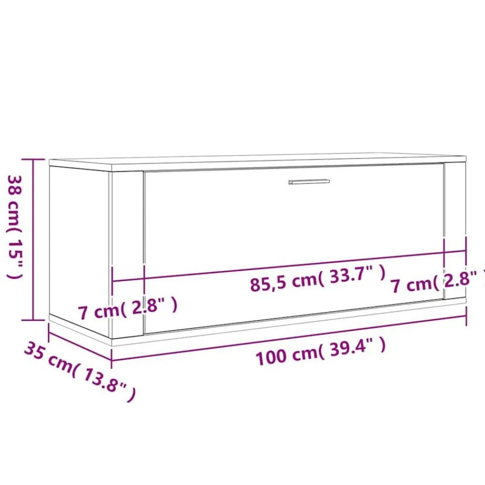 vidaXL Productos Del Hogar-Zapatero pared contrachapada 100x35x38 cm