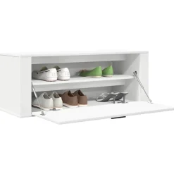 vidaXL Zapatero pared madera contrachapada 100x35x38 cm Blanco New