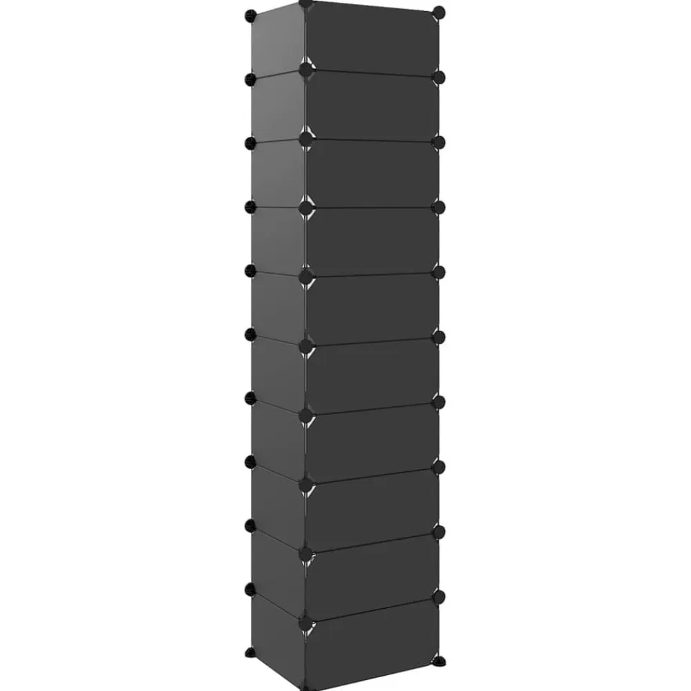 vidaXL Zapatero PP 44x32x174 cm Negro Sale