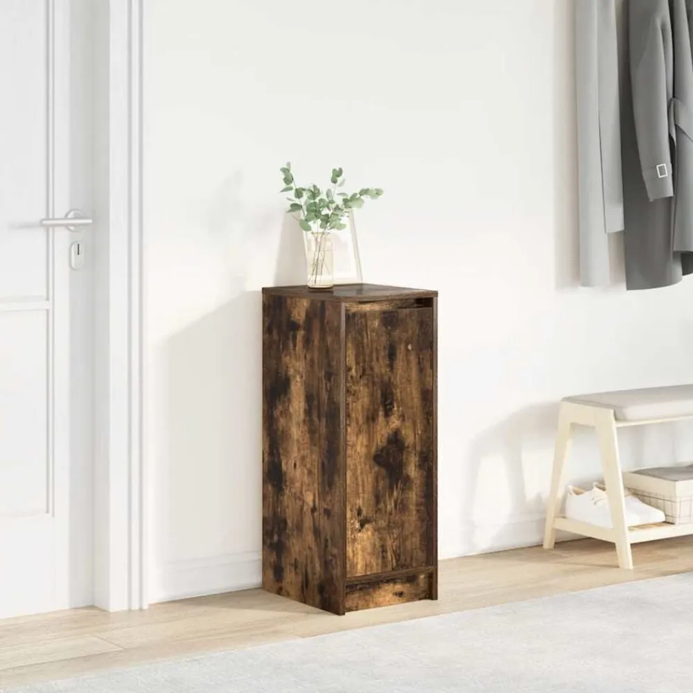 vidaXL Zapatero 29,5x34x76 cm Madera de ingeniería Roble ahumado Online