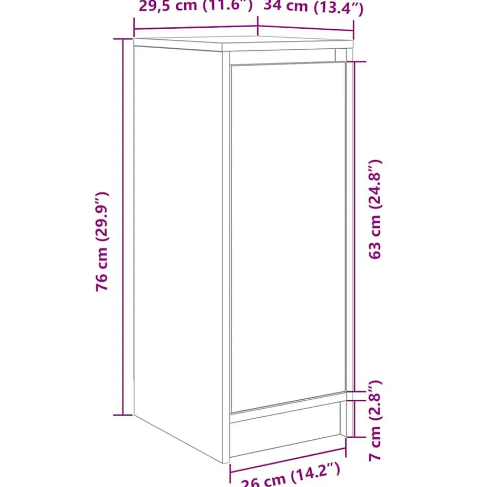 vidaXL Zapatero 29,5x34x76 cm Madera de ingeniería Roble ahumado Online