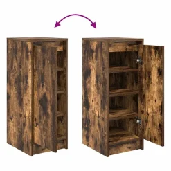vidaXL Zapatero 29,5x34x76 cm Madera de ingeniería Roble ahumado Online