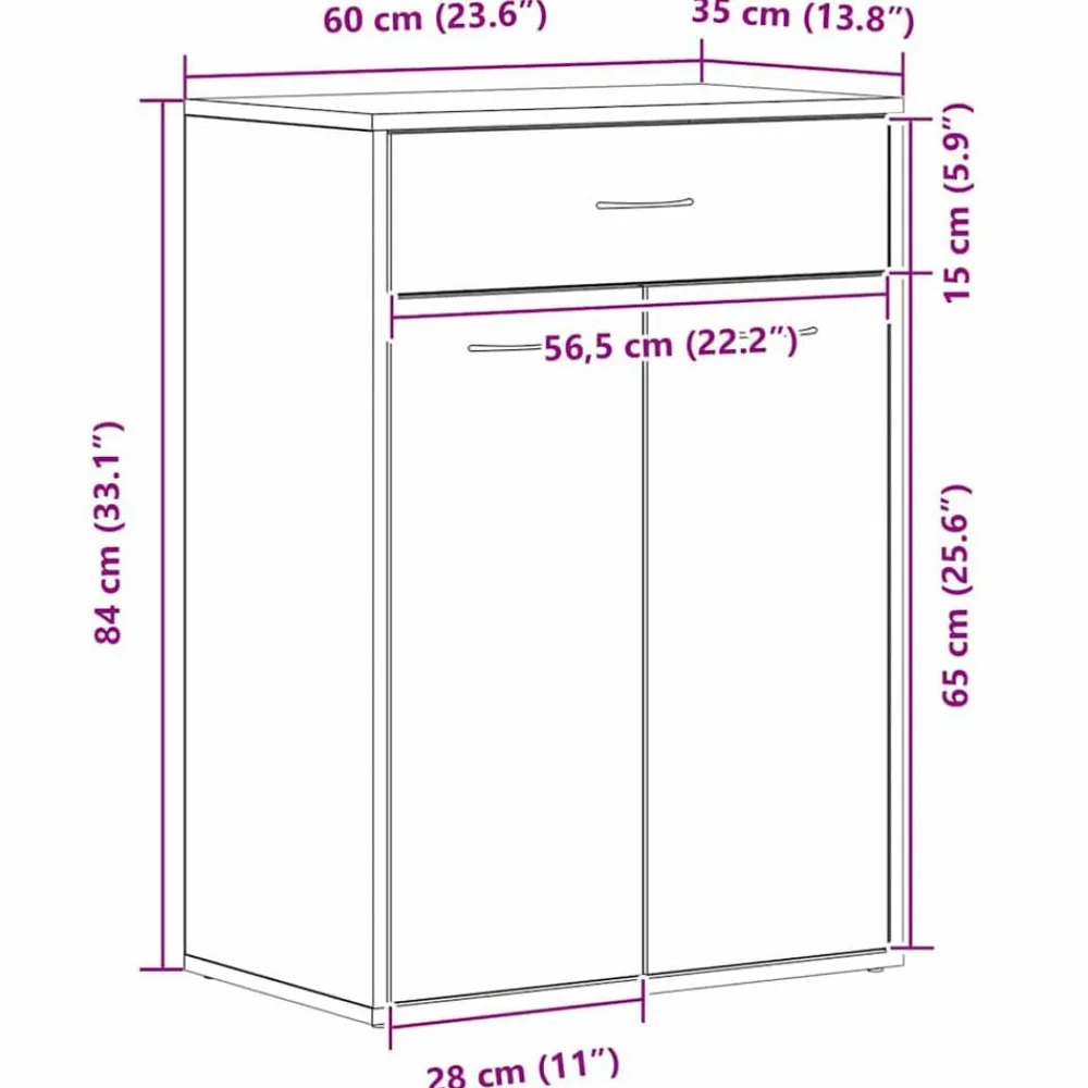 vidaXL Productos Del Hogar-Zapatero 60 x 35 x 84 cm Madera contrachapada