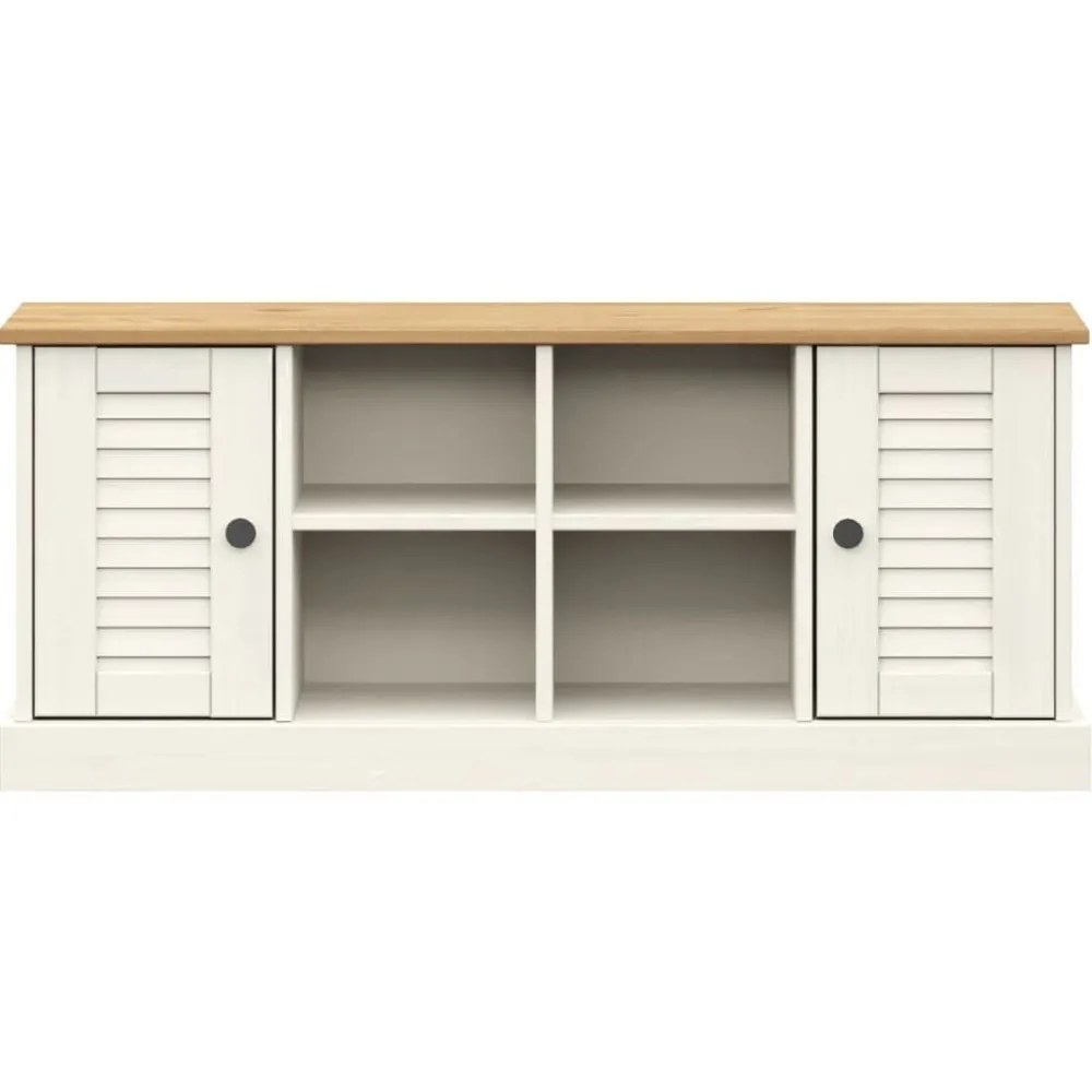 vidaXL Zapatero VIGO madera maciza de pino 106x35x45 cm Blanco Outlet