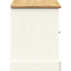 vidaXL Zapatero VIGO madera maciza de pino 106x35x45 cm Blanco Outlet