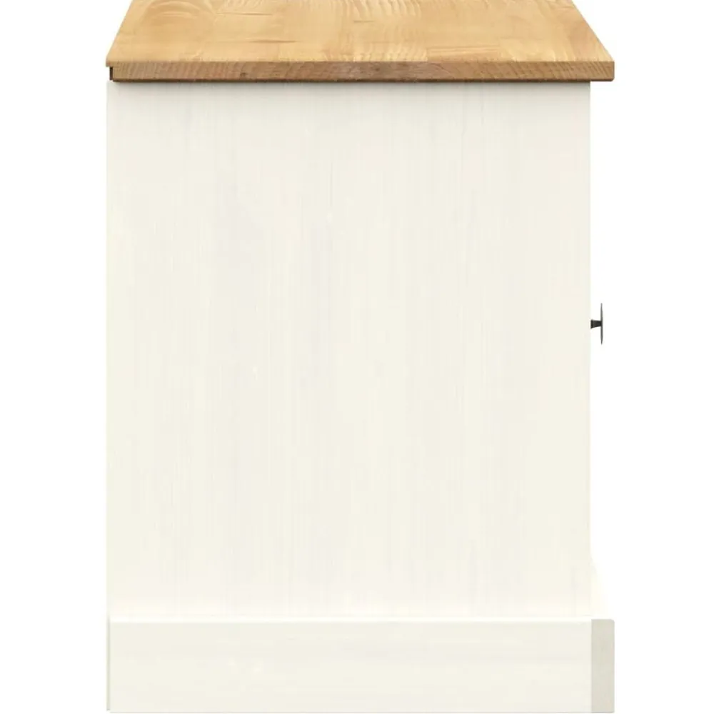 vidaXL Zapatero VIGO madera maciza de pino 106x35x45 cm Blanco Outlet