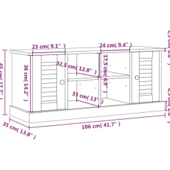 vidaXL Zapatero VIGO madera maciza de pino 106x35x45 cm Blanco Outlet