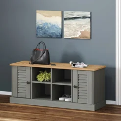 vidaXL Bancos-Zapatero VIGO madera maciza de pino 106x35x45 cm
