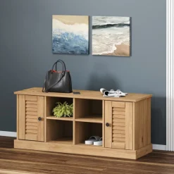 vidaXL Bancos-Zapatero VIGO madera maciza de pino 106x35x45 cm