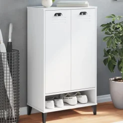 vidaXL Zapatero VIKEN madera de ingeniería blanca Blanco Discount