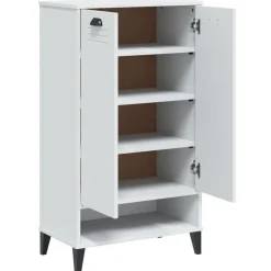 vidaXL Zapatero VIKEN madera de ingeniería blanca Blanco Discount