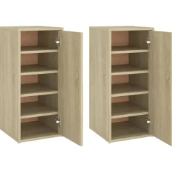 vidaXL Zapateros 2 uds contrachapado 32x35x70 cm Roble Sonoma Outlet