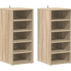 vidaXL Zapateros 2 uds contrachapado 31,5x35x70cm Roble Sonoma Best