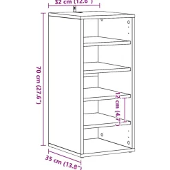 vidaXL Zapateros 2 uds madera contrachapada 31,5x35x70cm Negro Discount