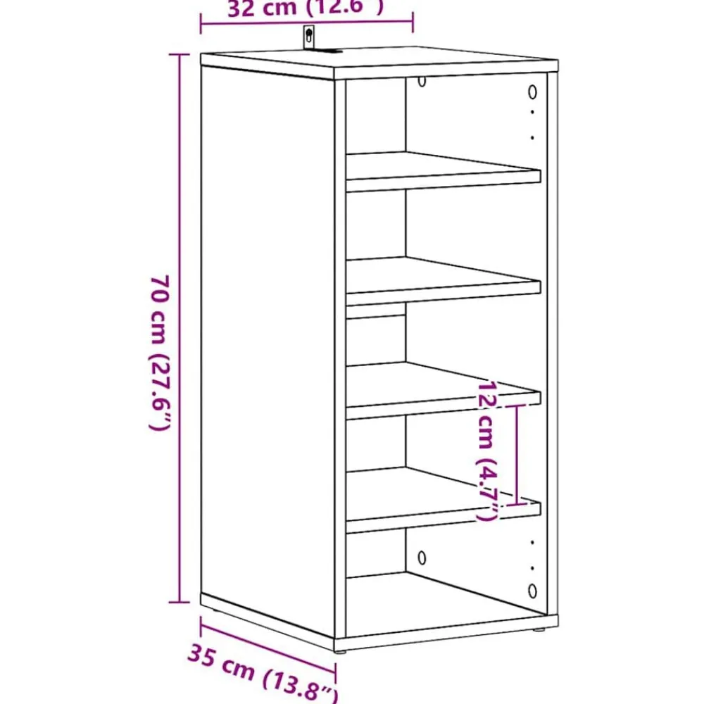 vidaXL Zapateros 2 uds madera contrachapada 31,5x35x70cm Negro Discount