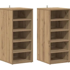 vidaXL Zapateros 2 uds madera 32x35x70 cm Roble artisan Hot