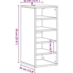 vidaXL Zapateros 2 uds madera 32x35x70 cm Roble artisan Hot