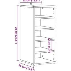 vidaXL Zapateros 2 uds madera ingeniería envejecida 32x35x70cm Madera antigua Outlet