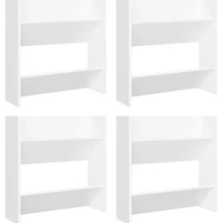 vidaXL Productos Del Hogar-Zapateros de pared 4 uds madera contrachapada 60x18x60cm