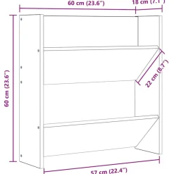 vidaXL Productos Del Hogar-Zapateros de pared 4 uds madera contrachapada 60x18x60cm
