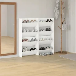 vidaXL Productos Del Hogar-Zapateros de pared 4 uds madera contrachapada 60x18x60cm