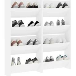 vidaXL Productos Del Hogar-Zapateros de pared 4 uds madera contrachapada 60x18x60cm